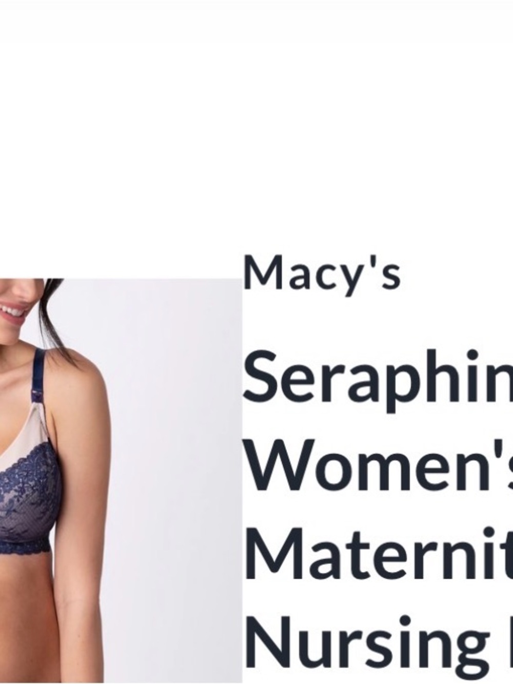 Seraphine Navy and Cream Lace Nursing Bra
